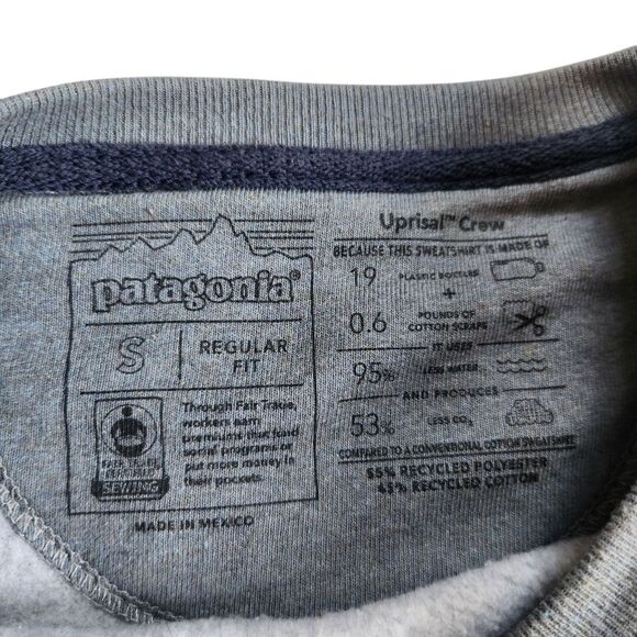 Patagonia Sweatshirt Mens Small Uprisal Crew Gray Pullover Shirt Top - Picture 4 of 7